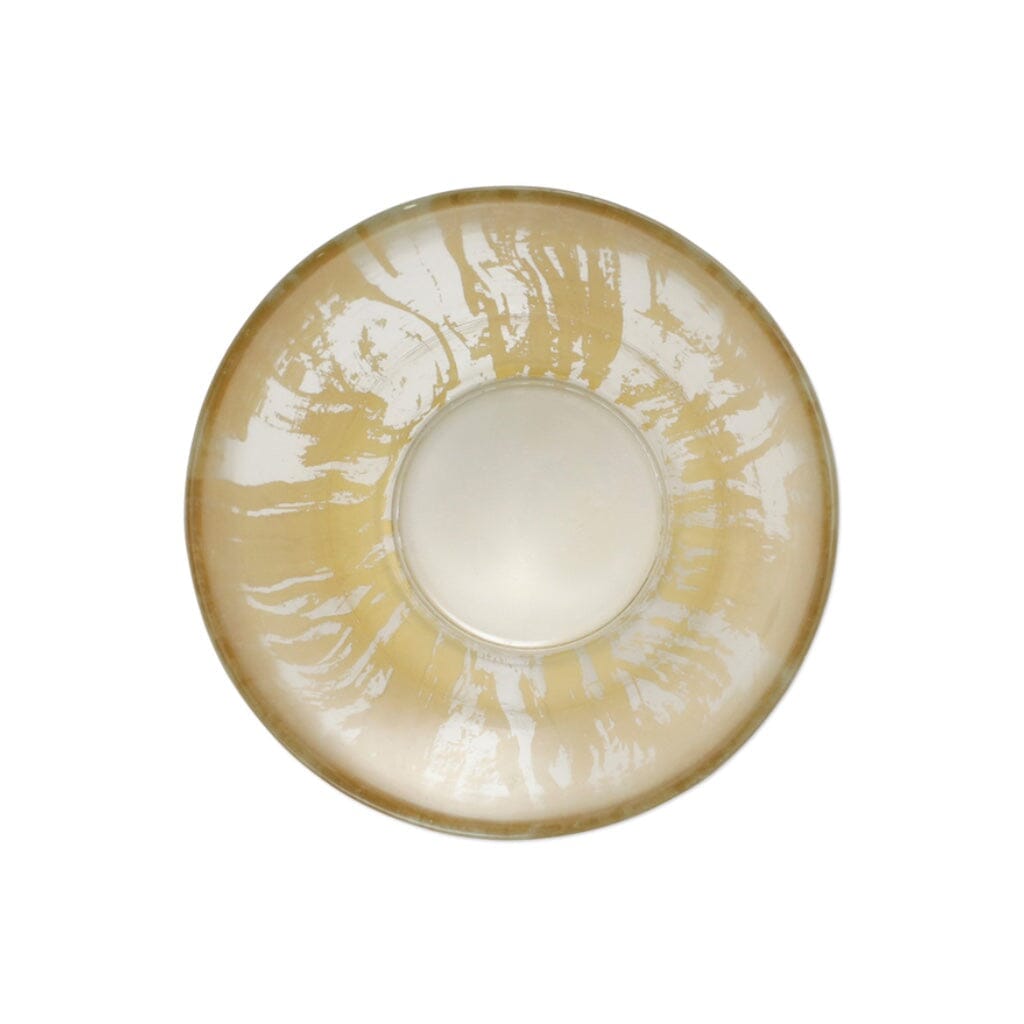 Gorgeous Handmade Vietri Rufolo Gold Glass Vase with Brushstroke Design