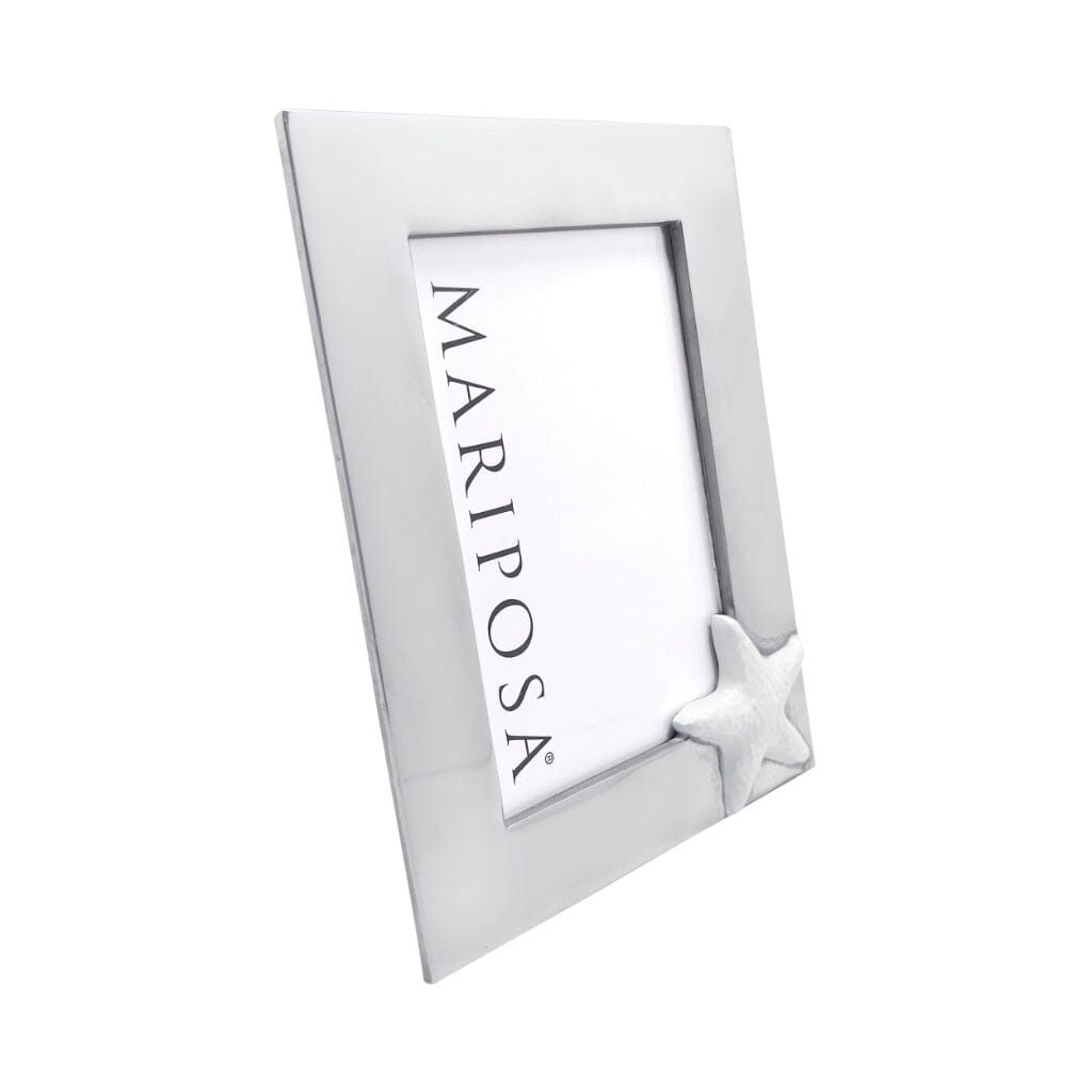 Handmade Mariposa White Starfish Picture Frame for 4 x 6 Photos