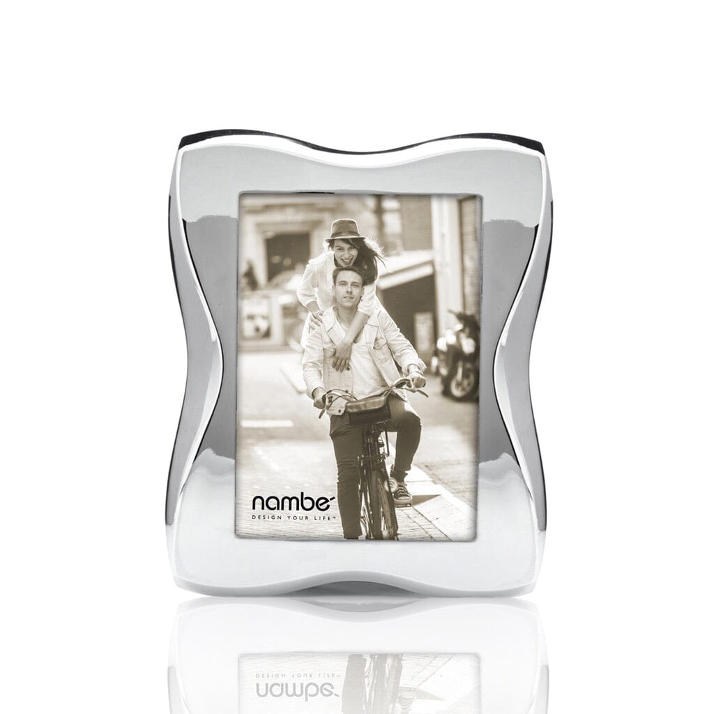 Nambe Bella 5 x 7 Chrome Plated Picture Frame with Sophisticated Curves