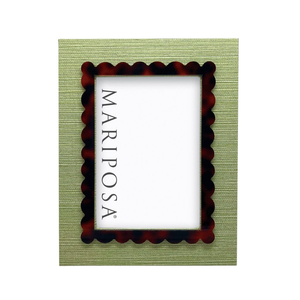 Exquisite Mariposa Palma Faux Grasscloth & Tortoise 5x7 Photo Frame