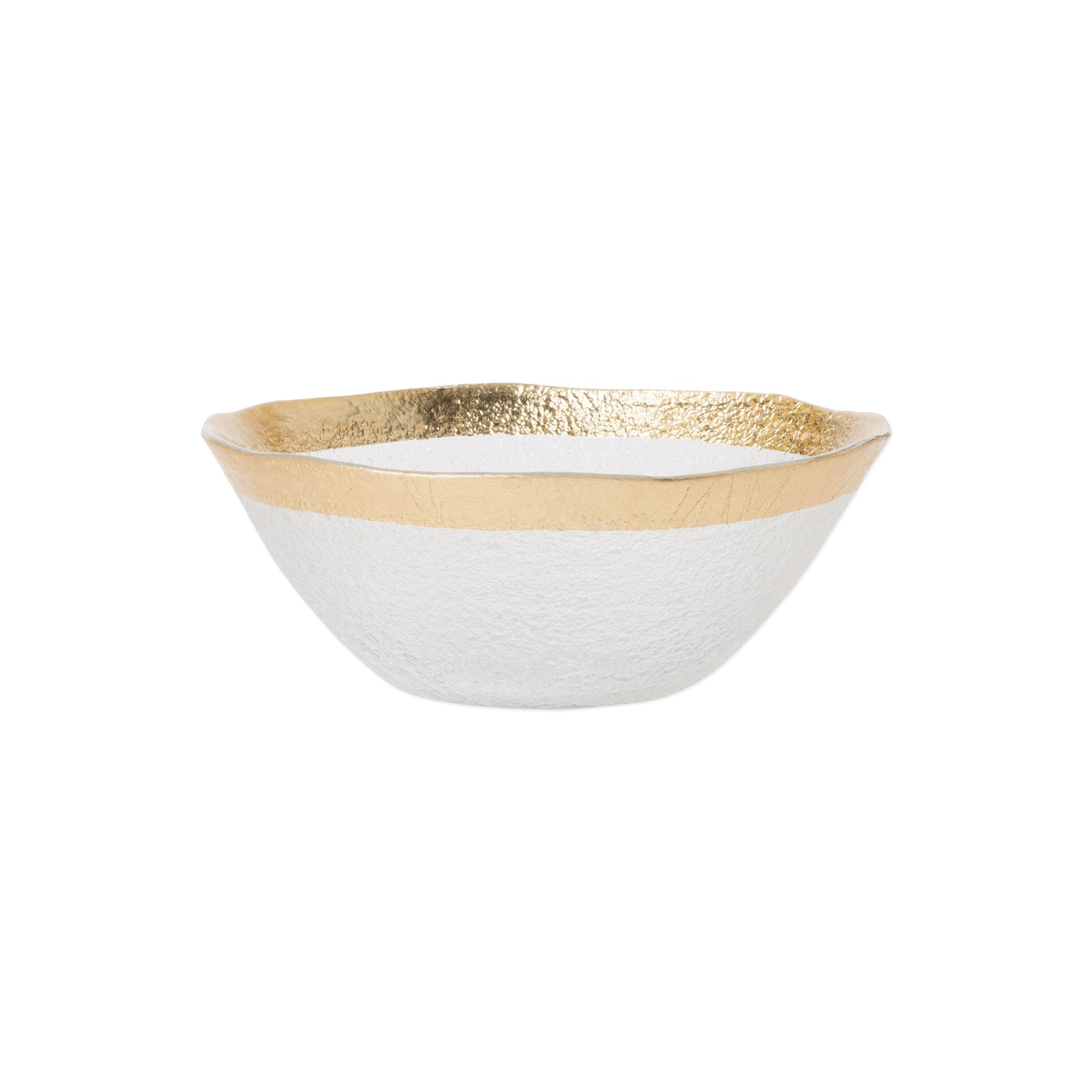 Small Handmade Organic Gold Vietri Rufolo Glass Bowl