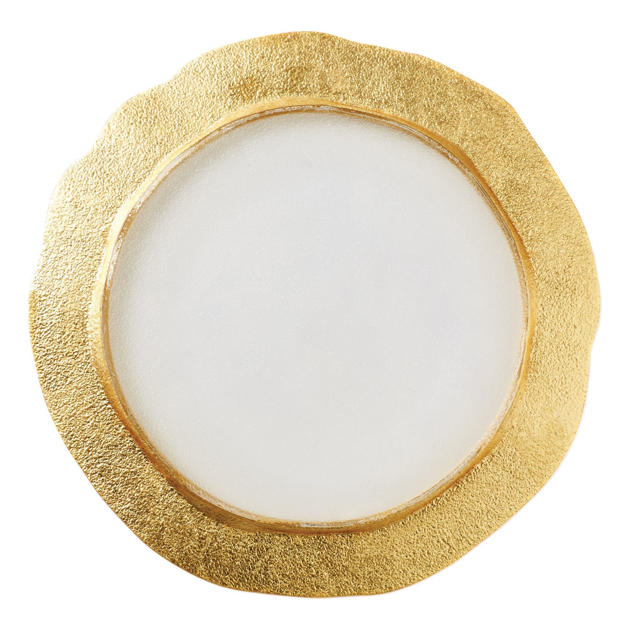 Vietri Rufolo Handmade Mouth-Blown Gold Glass Service Plate/Charger