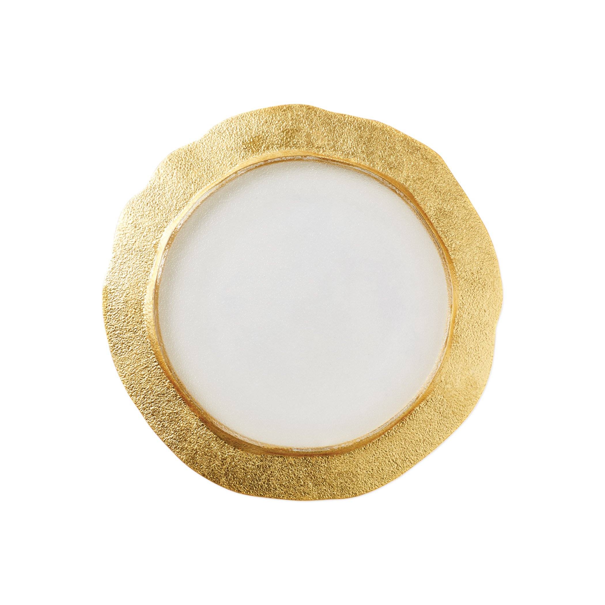 Handmade Gold Organic VIETRI Rufolo Glass Salad Plate, 8.5' Diameter