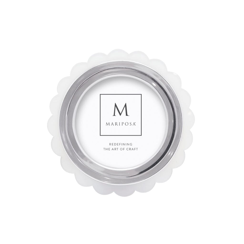 Translucent Acrylic Handmade Mariposa Scallop Round Photo Frame