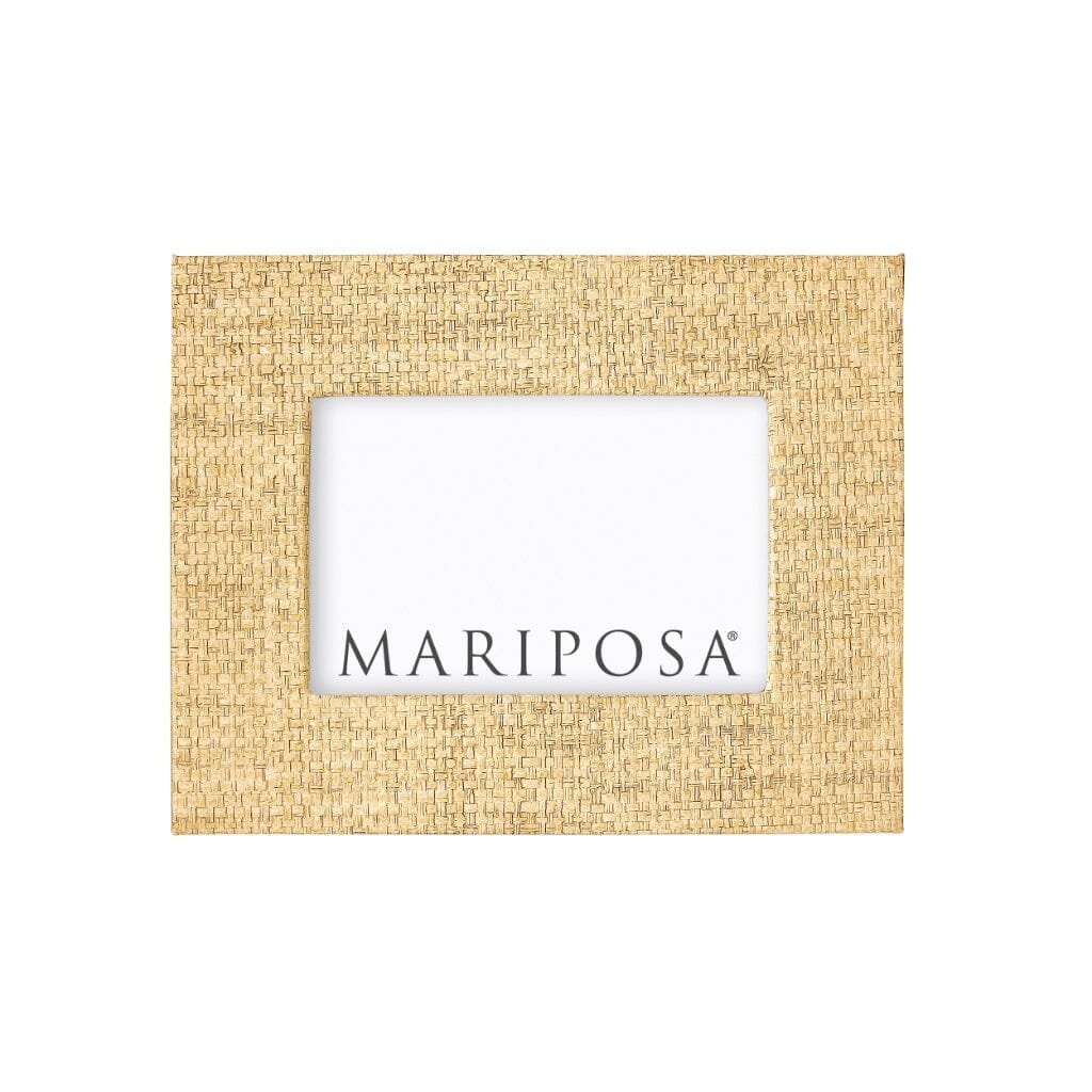 Handmade Mariposa Faux Grasscloth Frame for 4 x 6 Photos