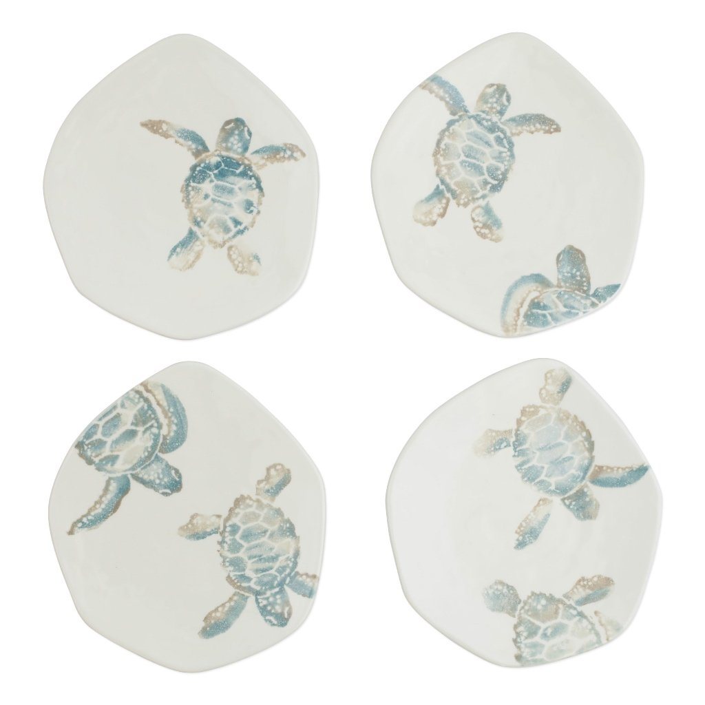 Vietri Assorted Hand - painted Tartaruga Salad Plates Set of 4