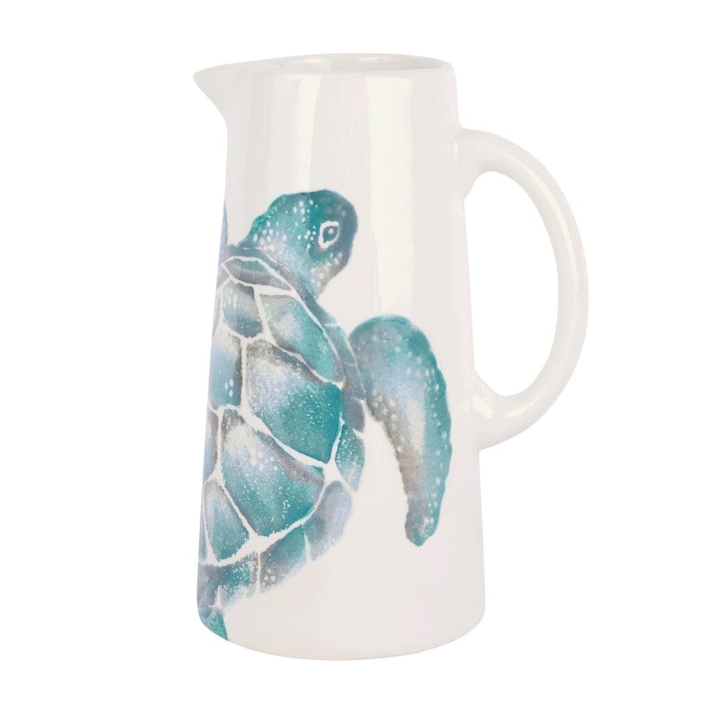 Vietri Hand - painted Medium Sea Turtle Pitcher for Everyday Use
