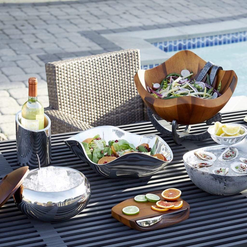 Nambe Oceana Venus Hand-Washable Alloy Serving Bowl Inspired by Ocean