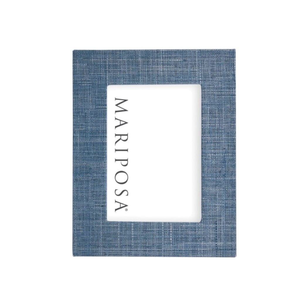Exquisite Mariposa Heather Blue Artificial Grasscloth Picture Frame for 5 x 7 Photos