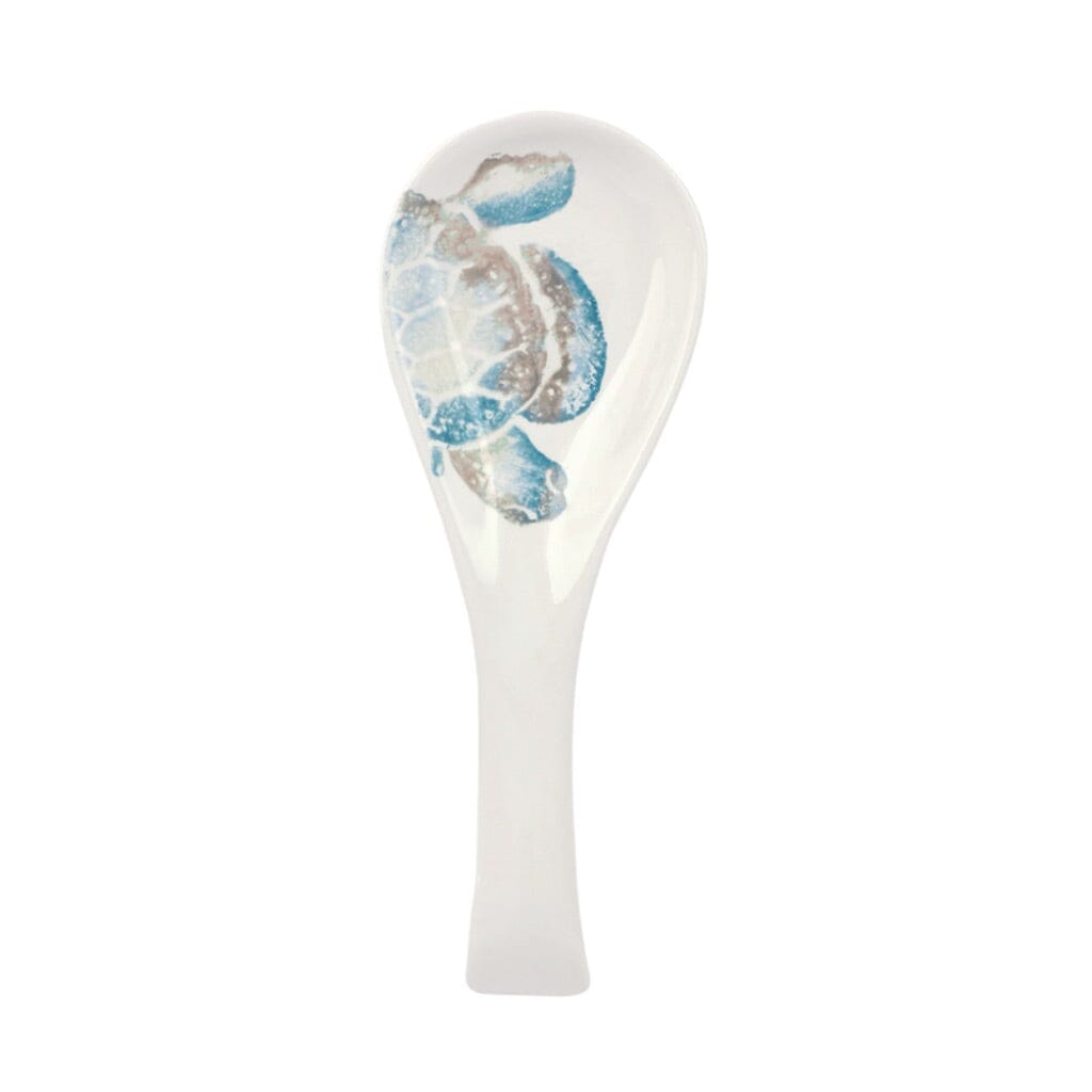 Vietri Hand - painted Artisan Sea Turtle - themed Spoon Rest for Everyday Use