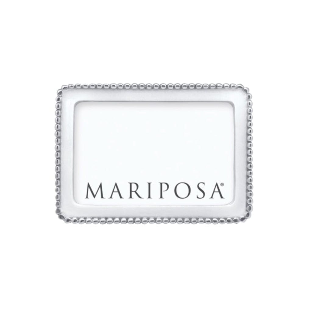 Handmade White Beaded Mariposa 4 x 6 Photo Frame