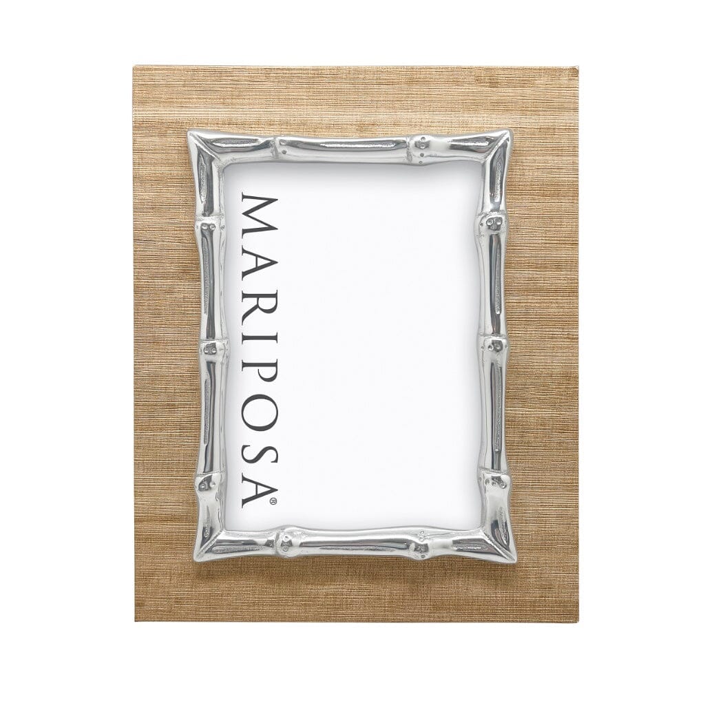 Mariposa Mallorca Artificial Grasscloth and Bamboo Picture Frame for 5 x 7 Photos