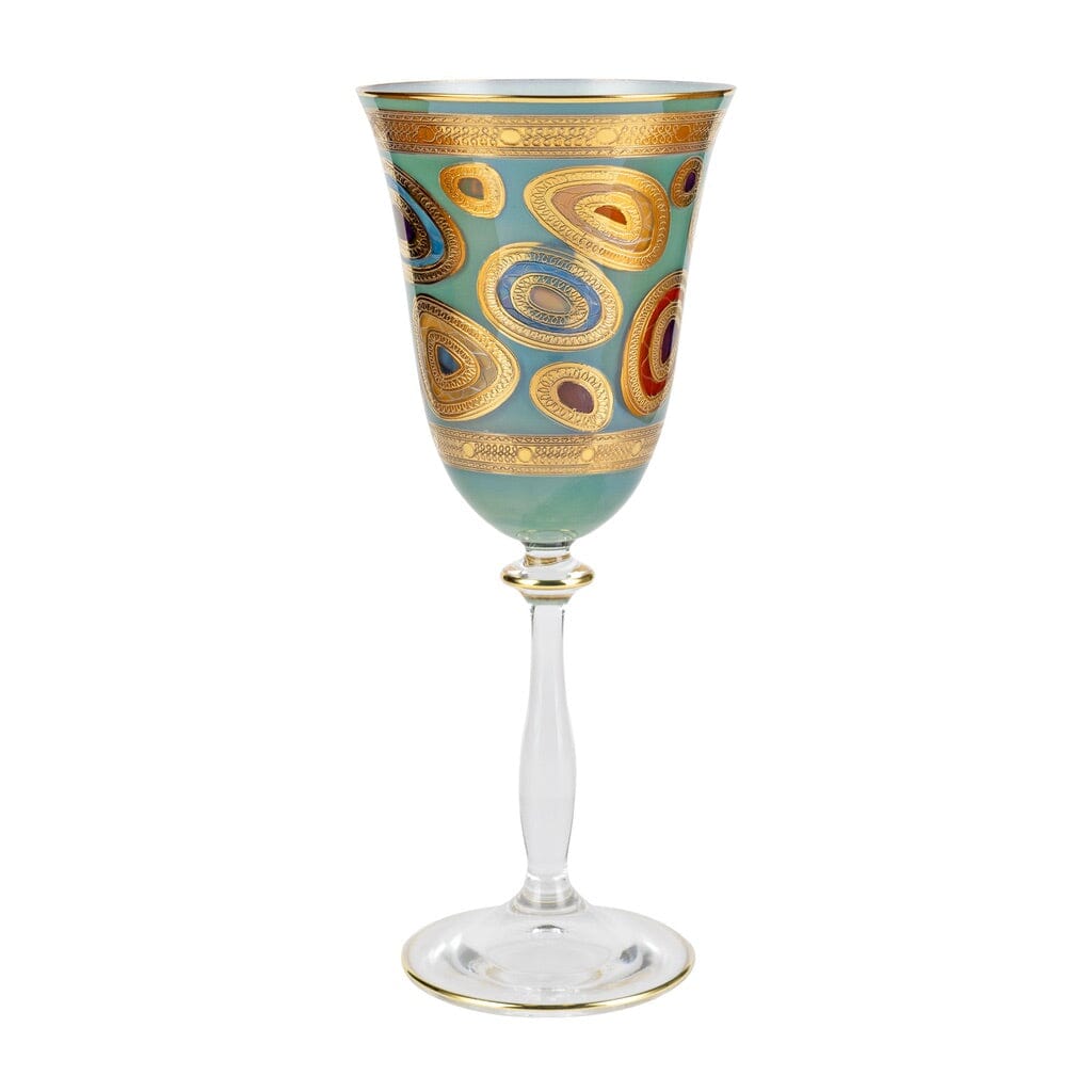 Vietri Regalia Hand - painted 14 - karat Gold Wine Drinking Glass