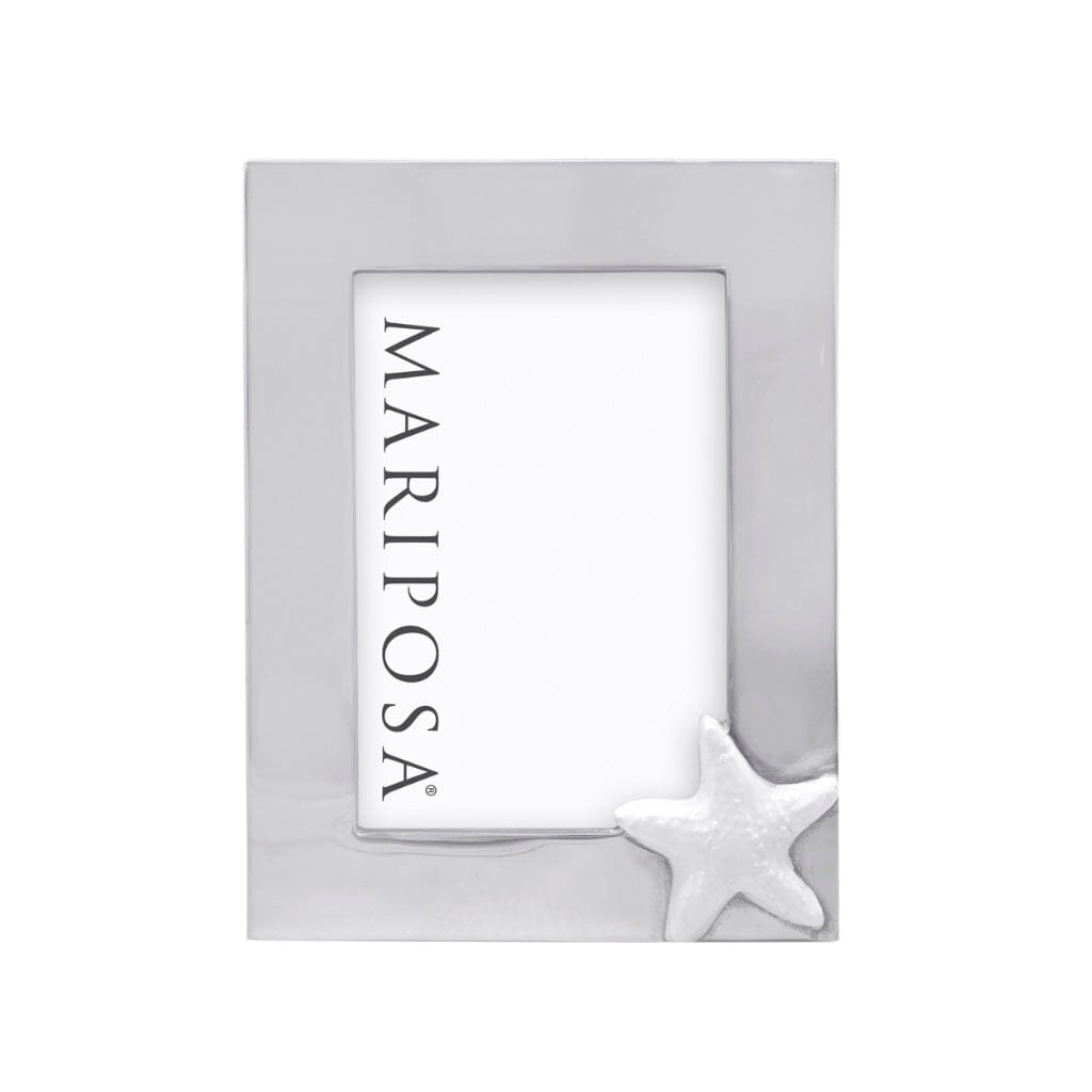 Handmade Mariposa White Starfish Picture Frame for 4 x 6 Photos
