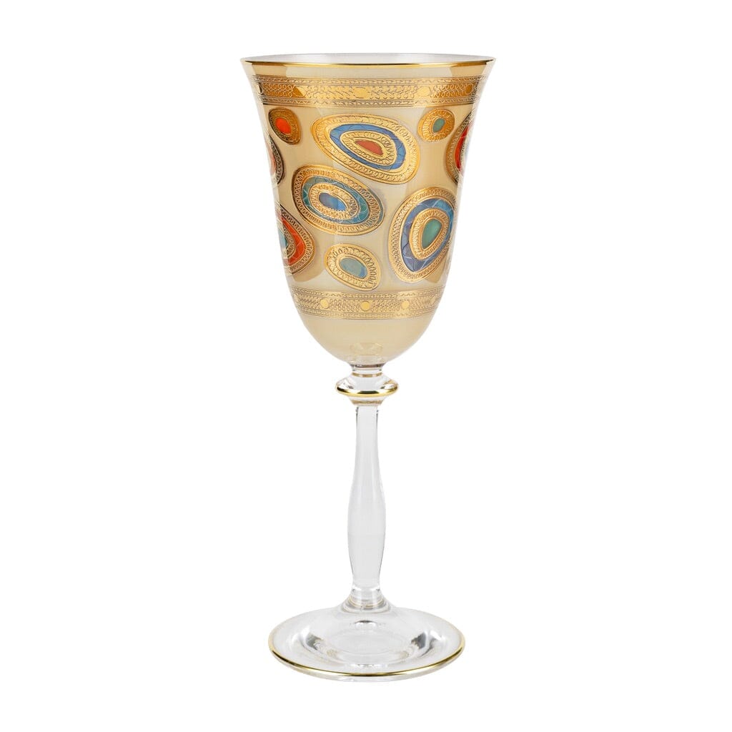 Vietri Regalia Hand - painted 14 - karat Gold Wine Drinking Glass