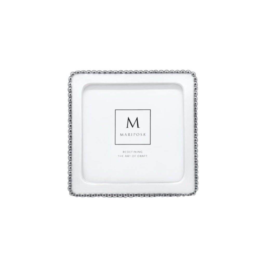 Exquisite Handmade Mariposa Beaded White Picture Frame for 5 x 5 Photos