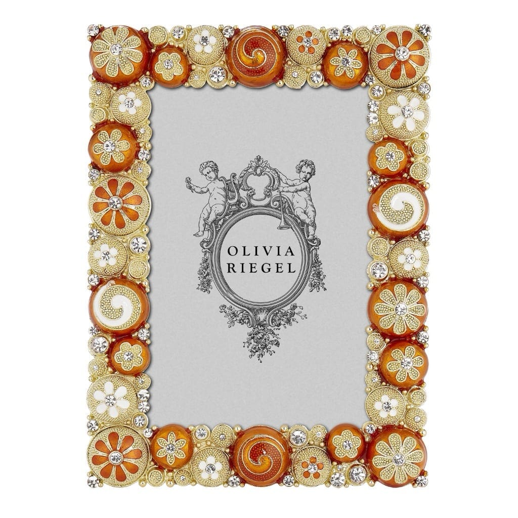 Luxurious Olivia Riegel 4 x 6 Photo Frame with Swarovski Crystals and Enamelwork