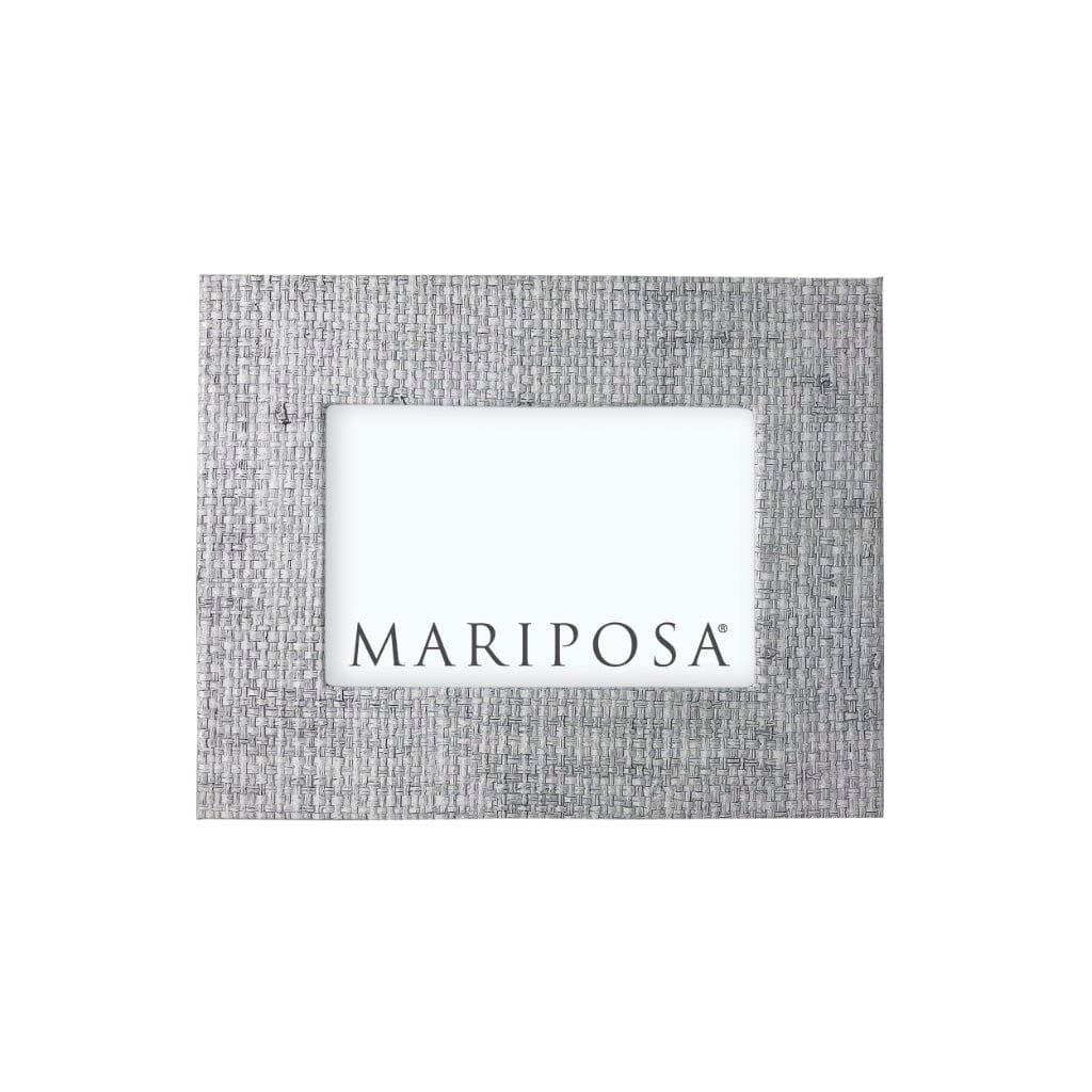 Exquisite Mariposa Faux Grasscloth Frame in Pale Gray for 4 x 6 Photos
