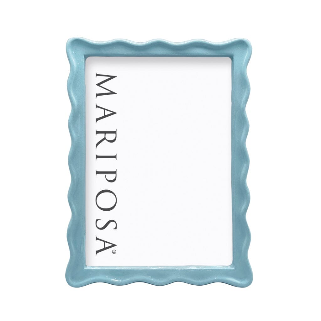 Mariposa Handmade Wavy Aqua Picture Frame for 5 x 7 Photos