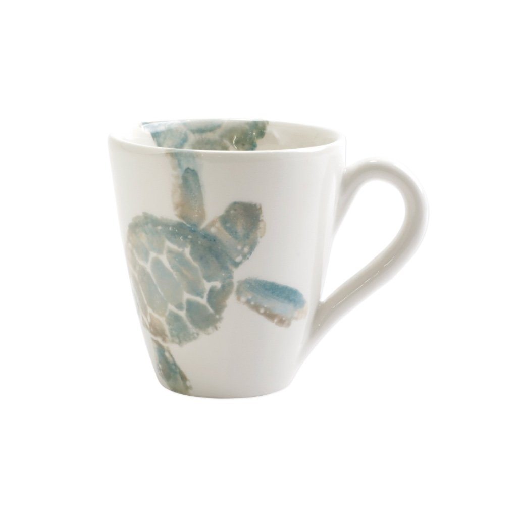 Exquisite Hand - painted Vietri Sea Turtle Mug from Italy