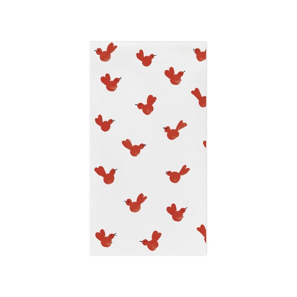 Italian-made Vietri Soft Papersoft Red Bird Guest Towels