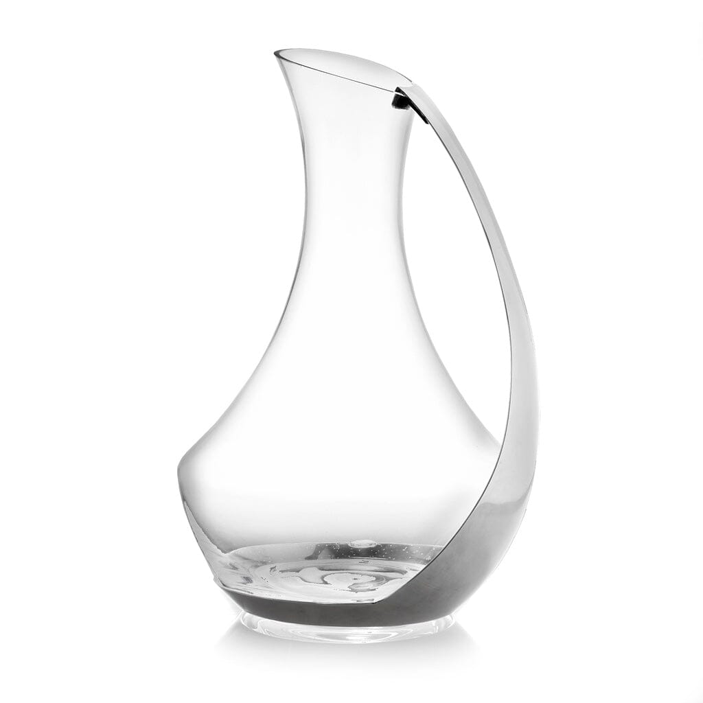 Exquisite Nambe Vie Stainless Steel and Glass Wine Pitcher