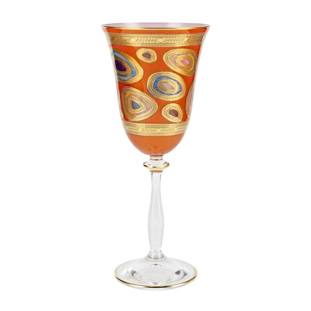 Vietri Regalia Hand - painted 14 - karat Gold Wine Drinking Glass