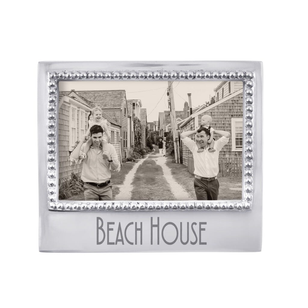 Exquisite Handmade Mariposa BEACH HOUSE 4 x 6 Beaded Photo Frame