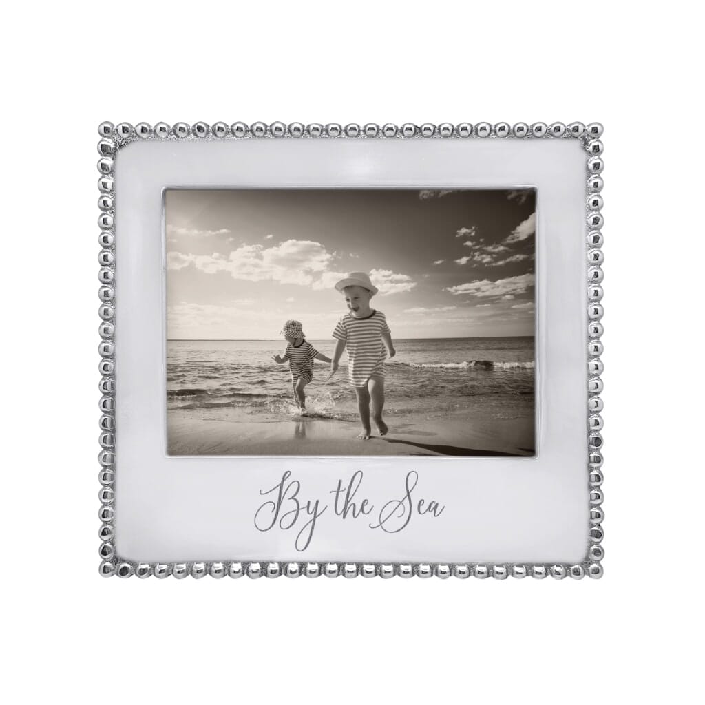 Exquisite Handmade 5 x 7 Beaded Mariposa Frame by the Sea