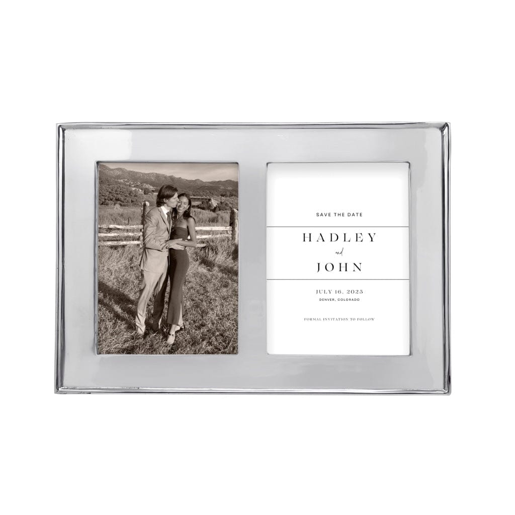 Mariposa Signature Engravable Double Frame for 5 x 7 Photos