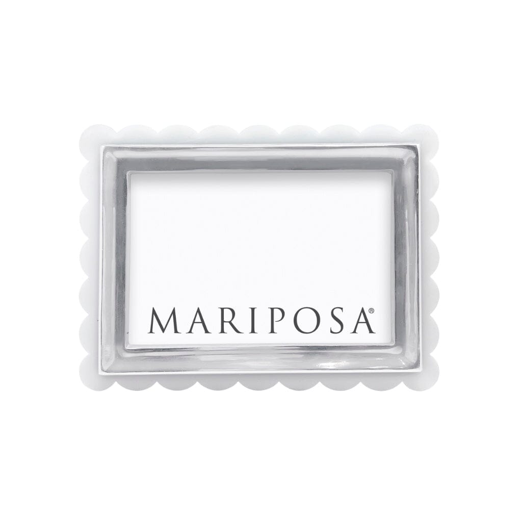 Beautiful Mariposa 4 x 6 White Acrylic Picture Frame with Scallop Design