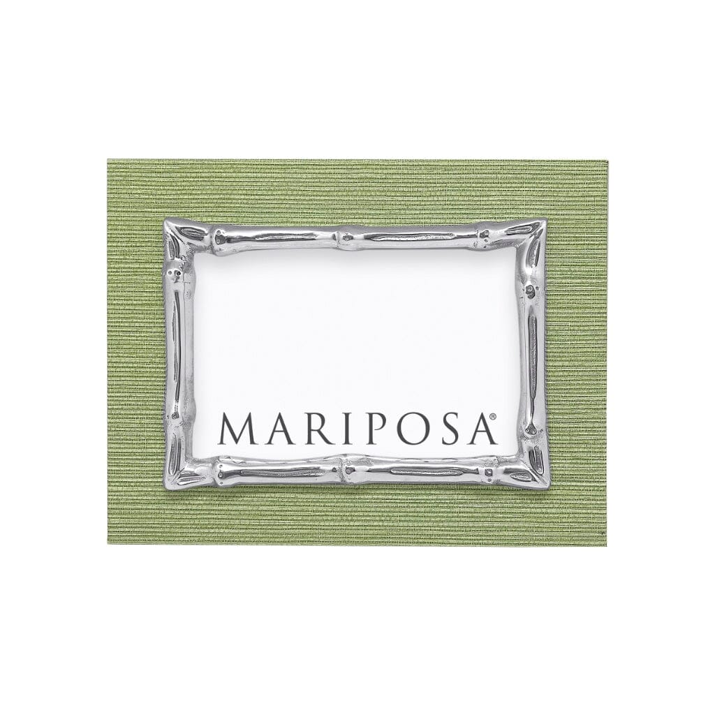 Handmade Mariposa Palma Faux Grasscloth and Bamboo 4x6 Photo Frame