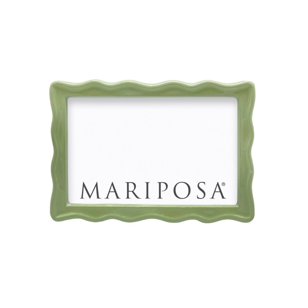 Handmade Wavy Green 4 x 6 Mariposa Picture Frame