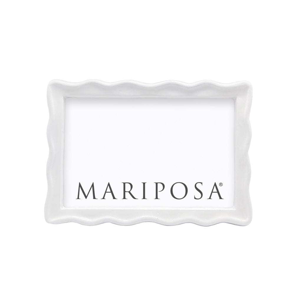 Handmade Mariposa 4 x 6 Wavy White Picture Frame