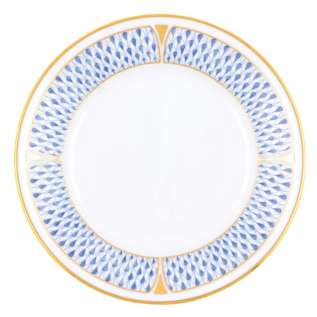 Herend Art Deco 6-Inch Bread and Butter Plate with 24K Gold Geometric Accents