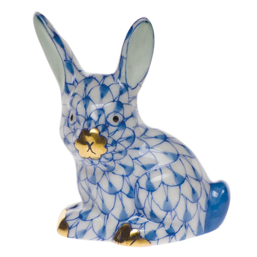 Exquisite Hand - painted Herend Miniature Rabbit Porcelain Figurine