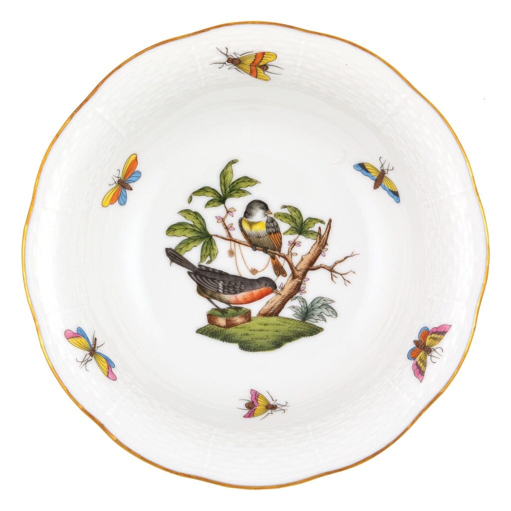 Exquisite Herend Rothschild Bird Hand - painted Porcelain Oatmeal Bowl