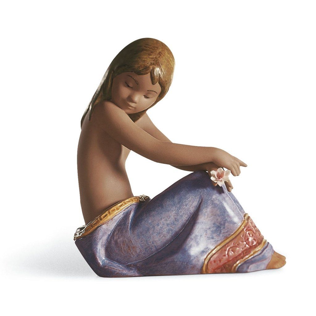 Exquisite Lladro Hand - painted Porcelain Island Beauty Figurine with Gres Finish