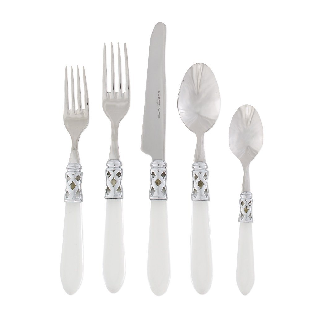 Vietri Aladdin Brilliant Stainless Steel Five-Piece Dinnerware Place Setting
