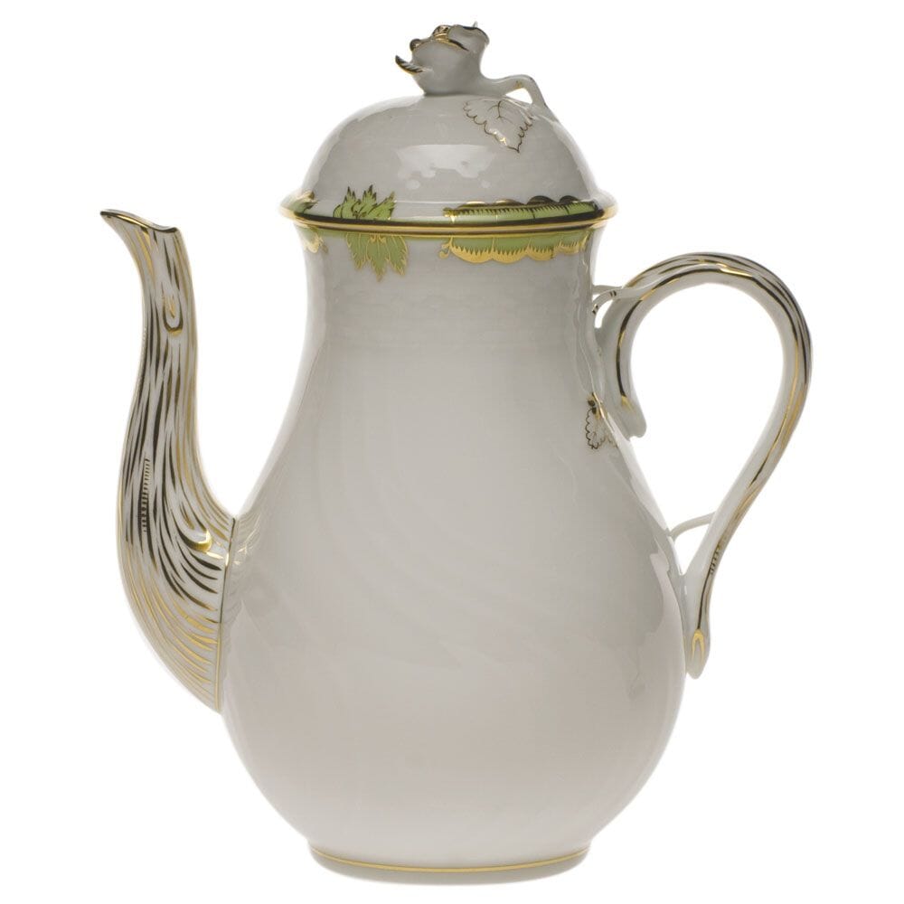 Herend's Graceful Princess Victoria 36-OZ Coffee Pot with Hand-Painted Roses
