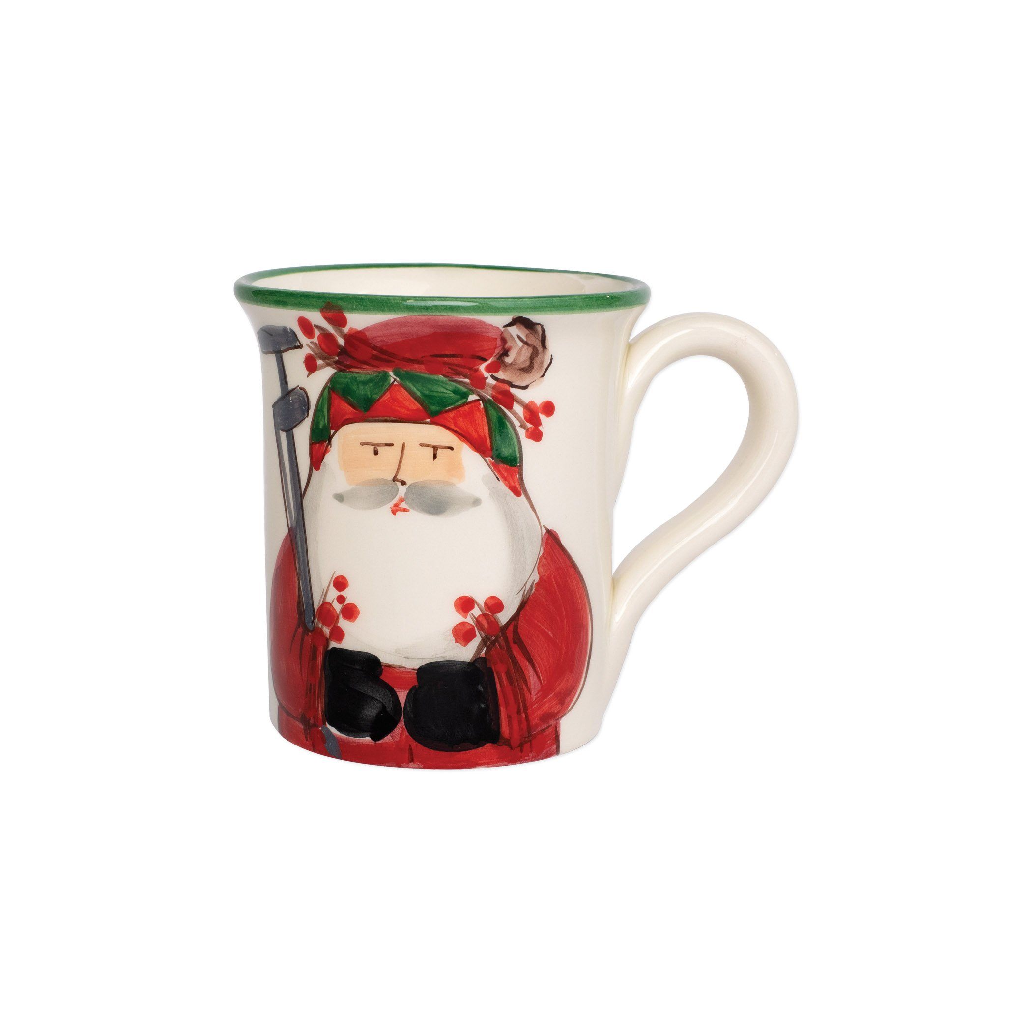 Vietri Handmade Golfing Old St. Nick Mug - 14 oz