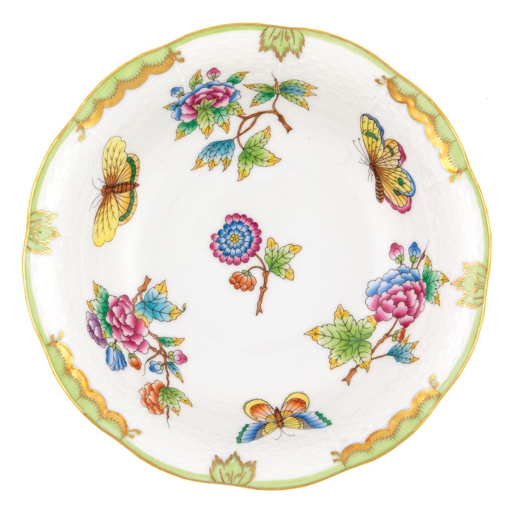 Exquisite Hand - painted Herend Queen Victoria Pattern Oatmeal Bowl with 24K Gold