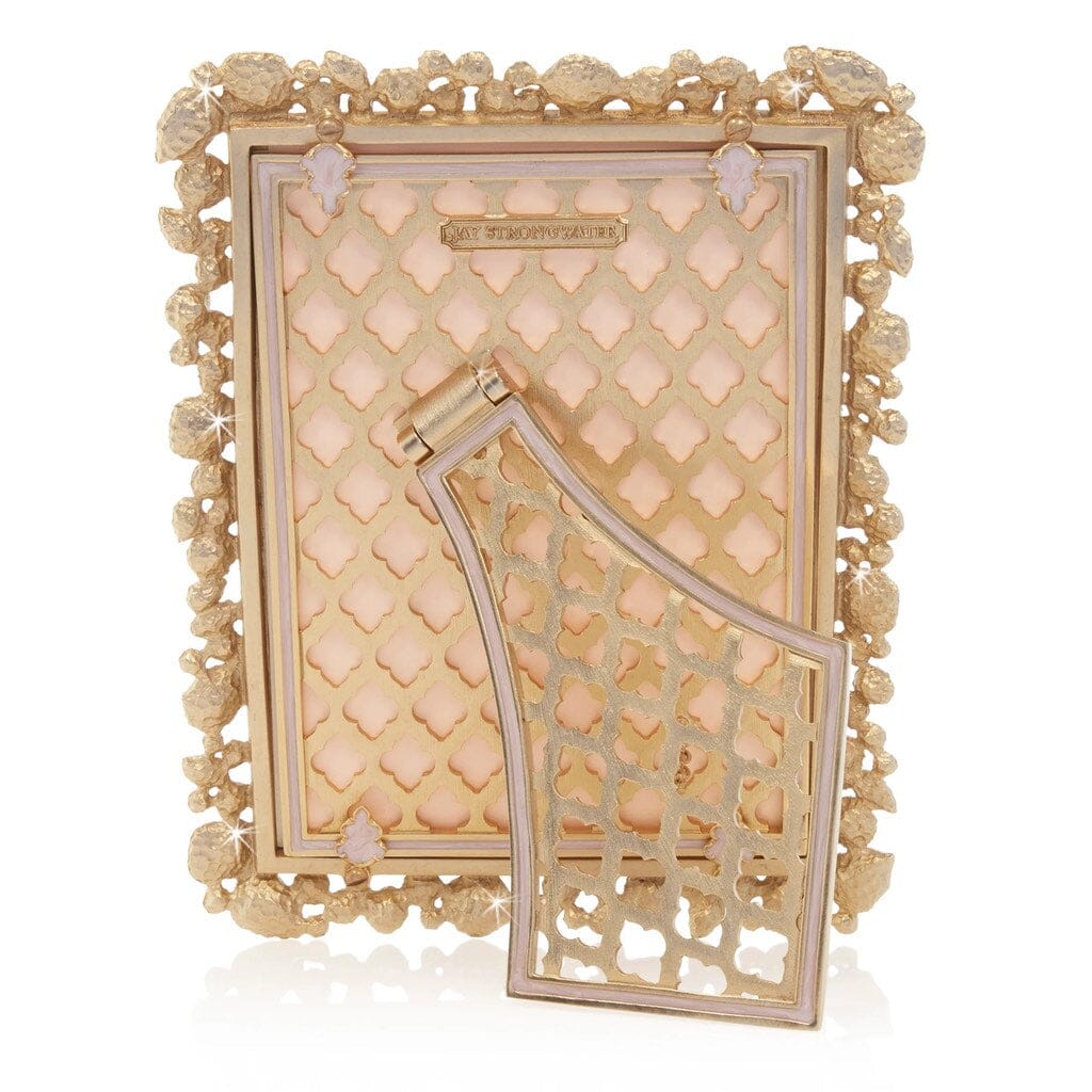 Jay Strongwater Leslie Bejeweled Picture Frame for 5 x 7 Photos - Soft Baby Pink Hue