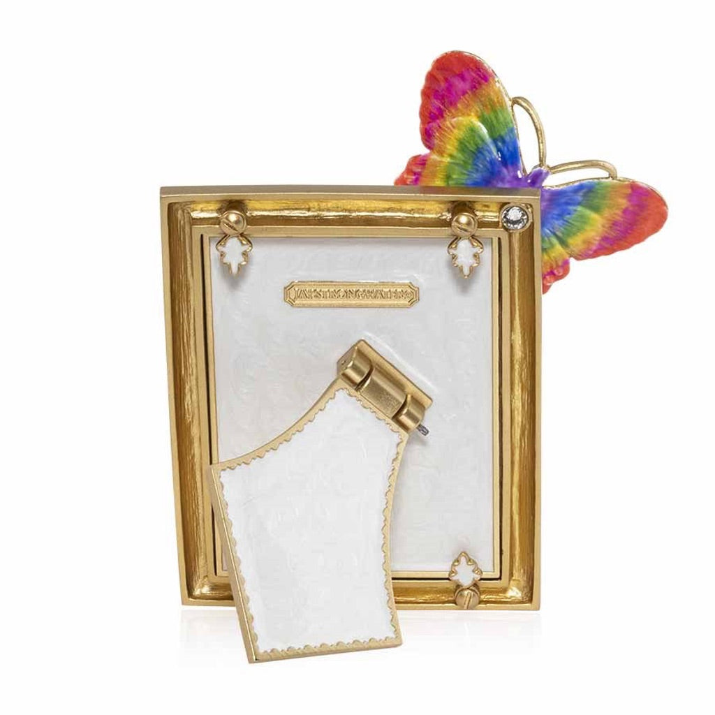 Exquisite 14K Gold-Finished Jay Strongwater 3 x 4 Nova Butterfly Frame