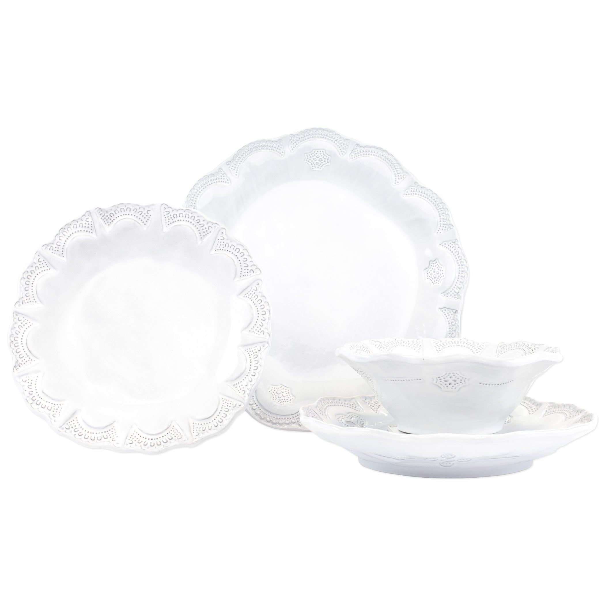 Vietri Handcrafted Four - Piece Incanto Lace Place Setting from Italy