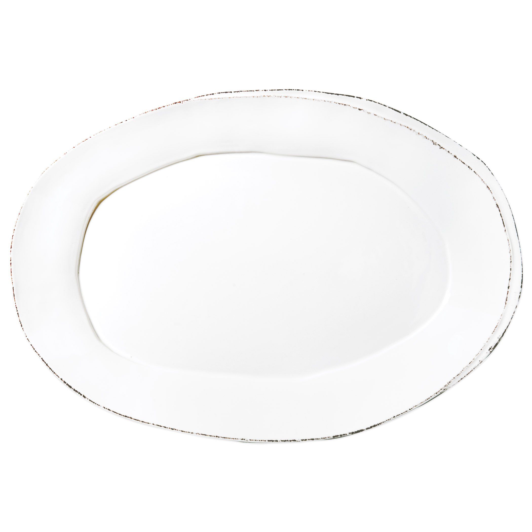 Handmade Italian Vietri Lastra Oval Platter, 18.5' x 12.5'