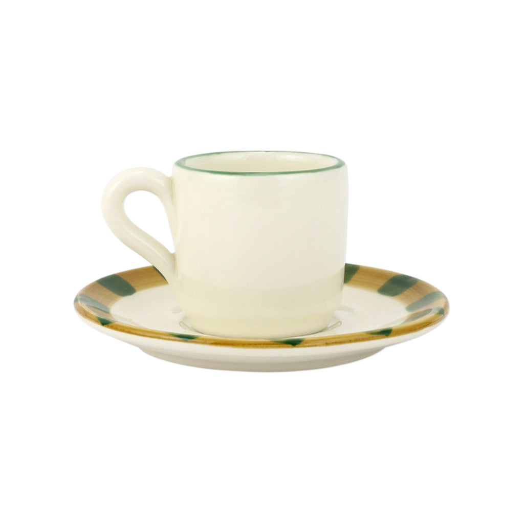 Vietri Assorted Old St. Nick Espresso Cups and Saucers - 4-Piece Set