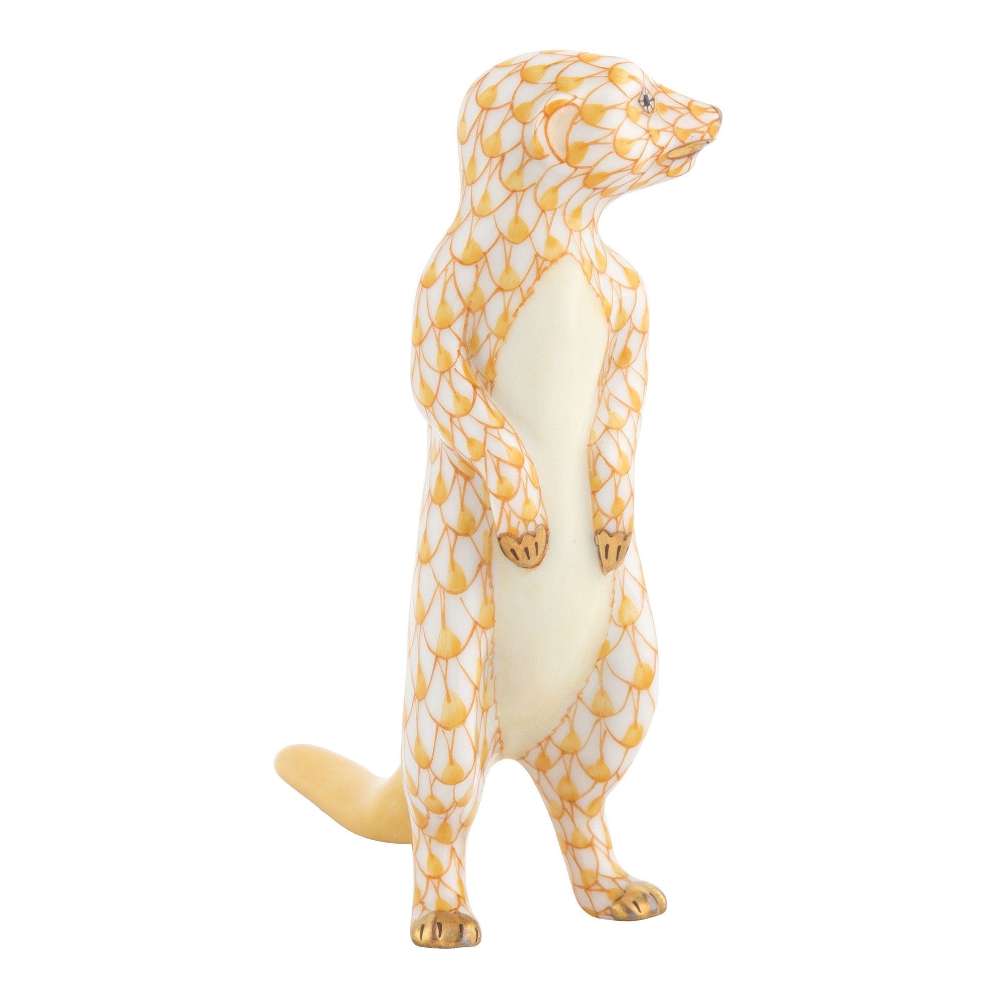 Handmade Herend Meerkat Porcelain Figurine from Hungary