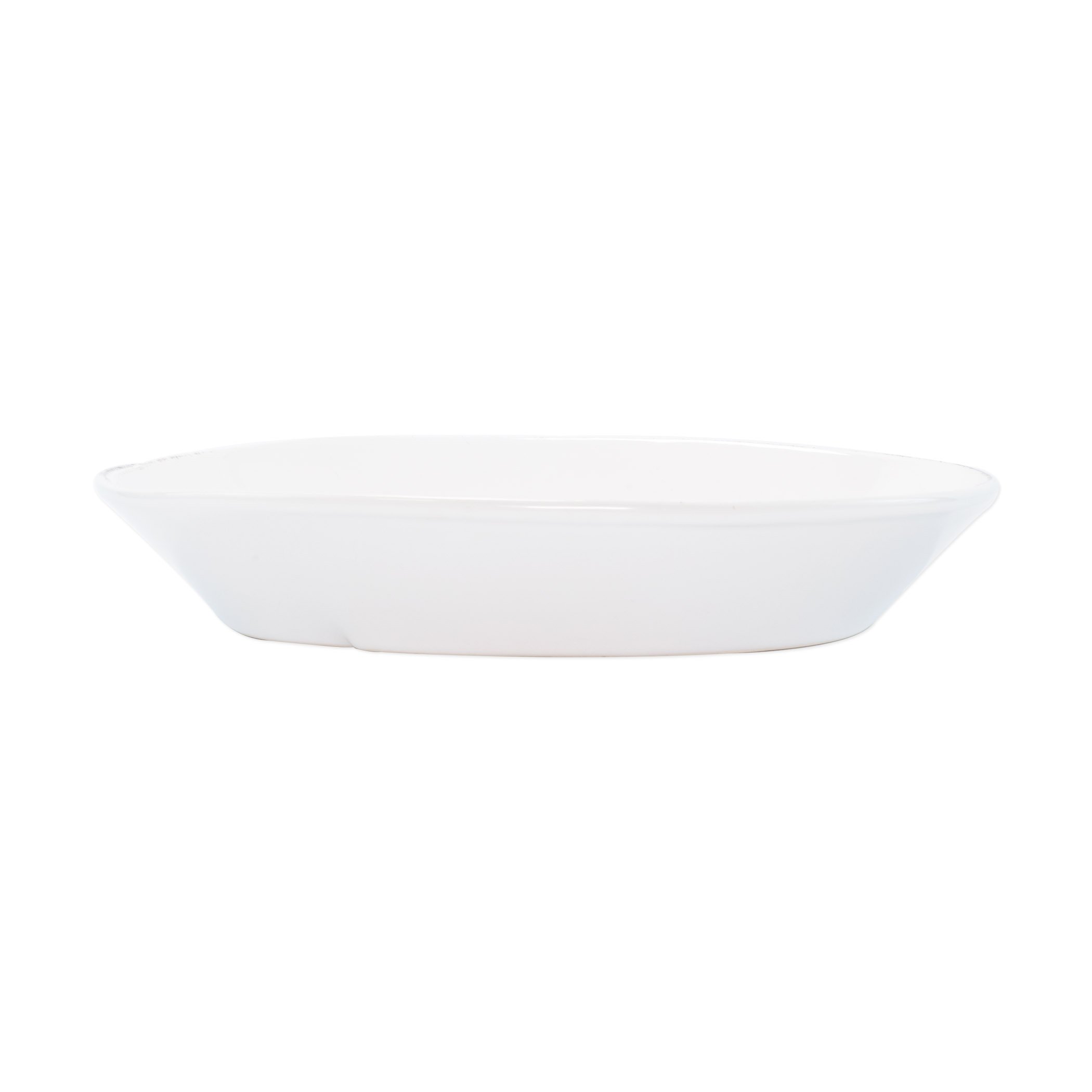 Vietri White Small Oval Baking Dish - Lastra Pattern