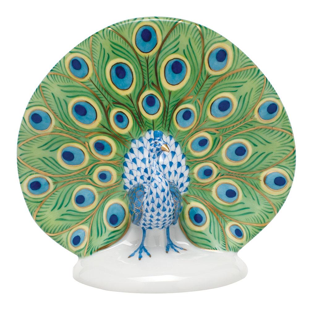 Exquisite Handmade Herend Peacock Porcelain Figurine